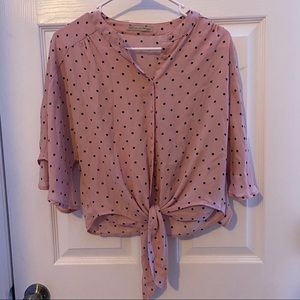Pink polka dot blouse!